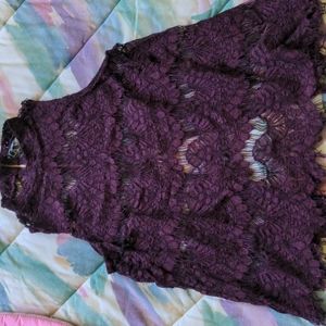 NWOT- Dark Purple Lace Top